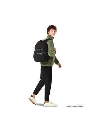 Morral Juvenil Porta PC 14" Acuarela Negro