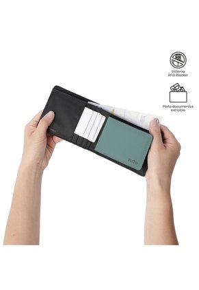 Billetera Hombre Gobi Pequeña Con RFID Blocker Negra