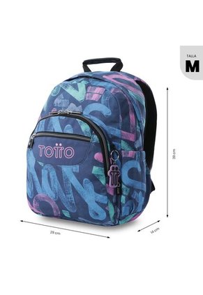 Morral Juvenil Porta PC 13" Gommas Azul Con Corazones