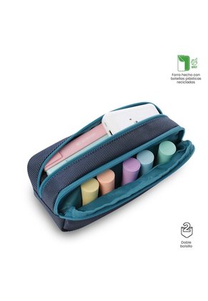 Cartuchera Escolar Mediana Para Niño Textu Azul