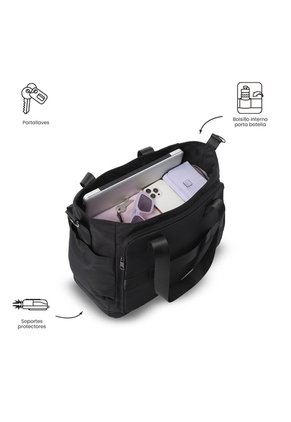 Bolso Para Mujer Maxi Tote Grande Porta PC 16" Negro