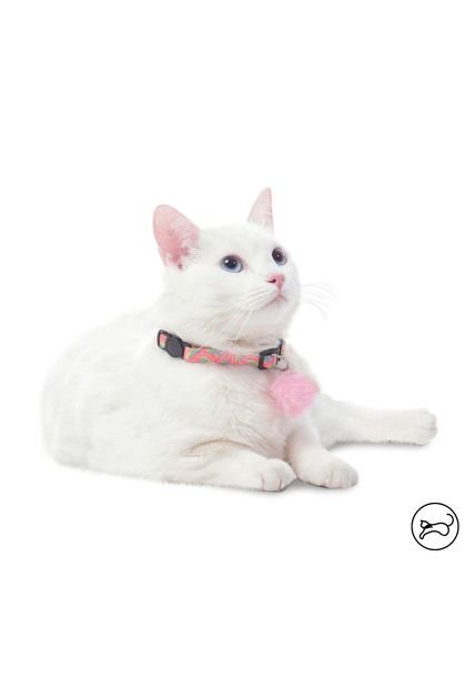 Collar Ajustable Para Gato Meow Rosado