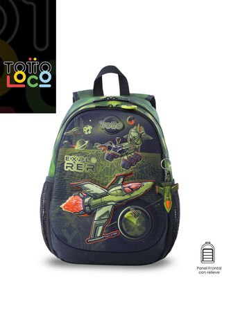 Morral Para Niño Explorer Ship Mediano Verde Totto