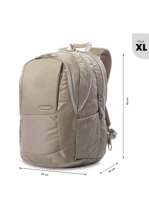 Morral Universitario Krimmler Twill 3.0 Porta PC 15.4" Beige Mujer