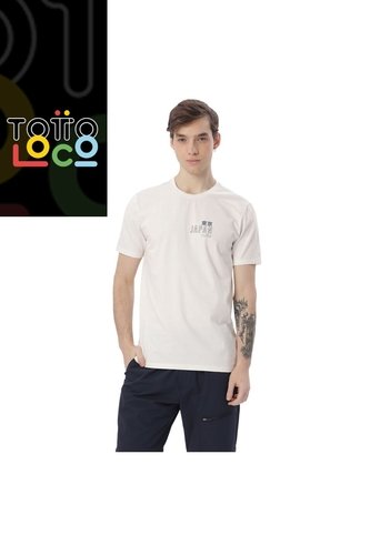 Camiseta Estampada Para Hombre Primen Manga Corta Blanco Hueso Totto