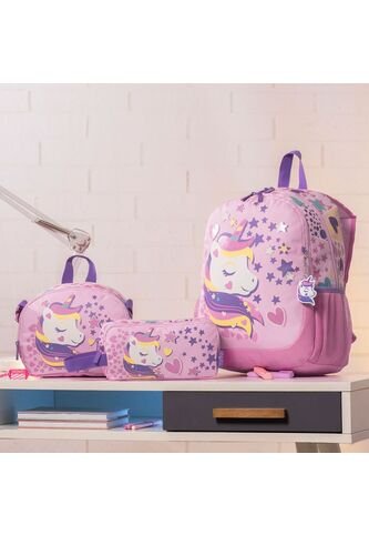 Combo Escolar Morral Zafiro Walt Mediano + Lonchera Y Cartuchera Totto