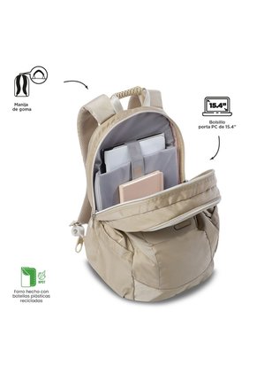 Morral Universitario Krimmler Twill 3.0 Porta PC 15.4" Beige Mujer