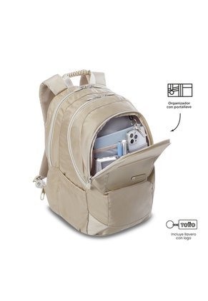Morral Universitario Krimmler Twill 3.0 Porta PC 15.4" Beige Mujer
