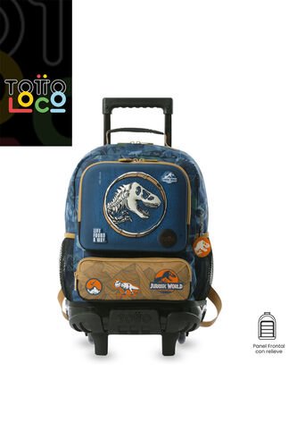 Maleta Para Niño Con Ruedas Jurassic World Territory Mediano Azul Totto