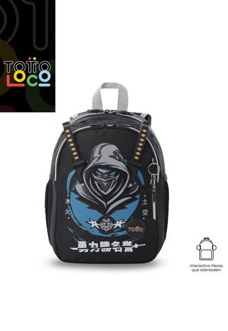 Morral Para Niño Hanzo Pequeño Negro Totto