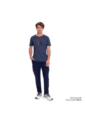 Camiseta Estampada Para Hombre Atena Manga Corta Azul