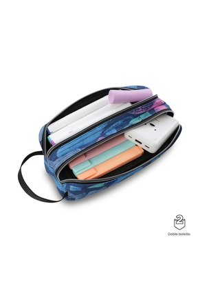 Cartuchera Multiuso Escuadra Grande Azul Mujer