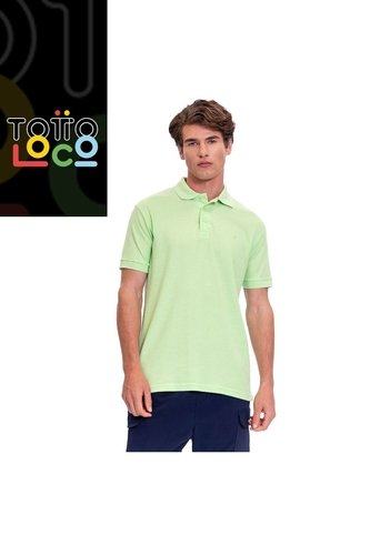 Camiseta Tipo Polo En Pique Para Hombre Totto Verde Mkp Totto