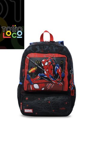 Morral Para Niño Spiderman Hero Grande Negro Totto