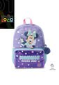 Morral Para Niña Minnie Mediano Morado Con Corazones de Totto