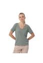 Camisa Para Mujer Unicolor Viny Manga Corta Verde de Totto