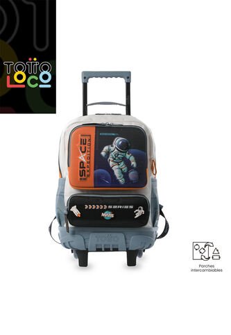 Maleta Para Niño Con Ruedas Gemini Mediano Naranja Totto