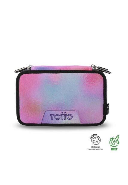 Cartuchera Multiuso Pluma Glitter Grande Rosada Mujer