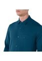 Camisa Manga Larga Pardo Para Hombre Azul de Totto