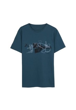 Camiseta Estampada Para Hombre Atena Azul