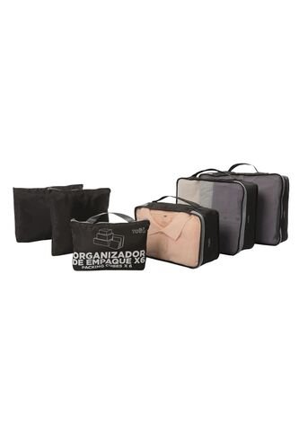 Organizador De Viaje Packing Cube X 6 Negro Totto