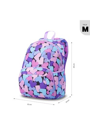 Morral Universitario Ometto 2.0 Print Mujer Con Corazones