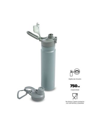 Termo Para Agua Con Tapa Intercambiable Flux 750 Ml Verde