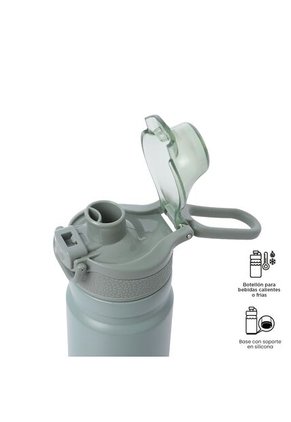 Termo Para Agua Con Tapa Intercambiable Flux 750 Ml Verde