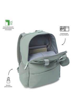 Morral Universitario Suzuka Porta PC 15.4" Verde Mujer