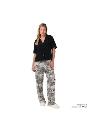 Camisa Manga Corta Brezo Para Mujer Negra