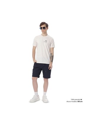 Camiseta Estampada Para Hombre Primen Manga Corta Blanca