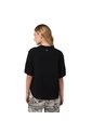 Camisa Manga Corta Brezo Para Mujer Negra de Totto