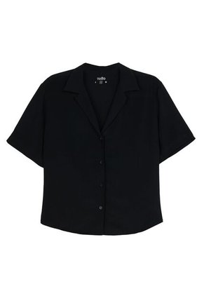 Camisa Manga Corta Brezo Para Mujer Negra