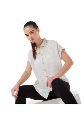 Camisa Manga Corta Lajas Para Mujer Blanca