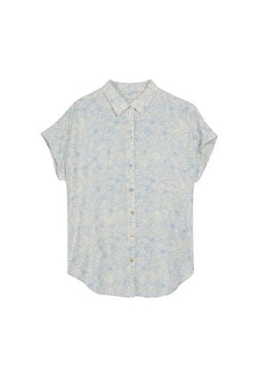 Camisa Manga Corta Lajas Para Mujer Blanca