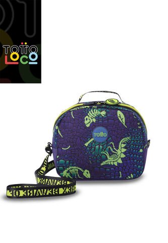 Lonchera Térmica Para Niño Dino Rock Mediano Azul Totto