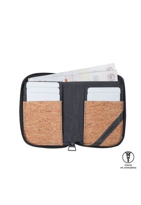 Billetera Cork Negra Pequeña