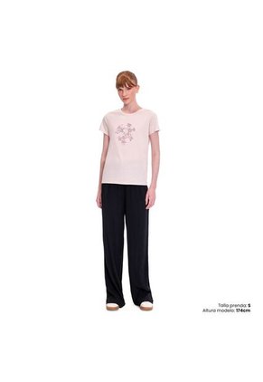 Camiseta Estampada Para Mujer Dusti Manga Corta Rosada