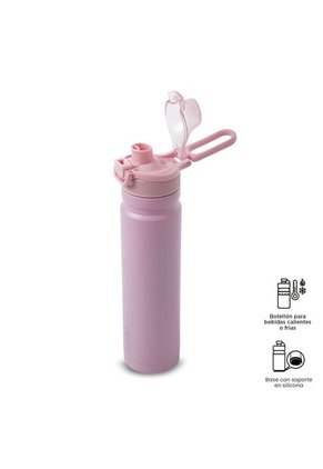 Termo Para Agua Con Tapa Intercambiable Flux 750 Ml Rosado