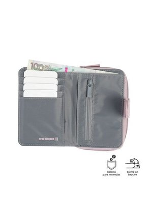 Billetera Daintty Con RFID Blocker Rosada