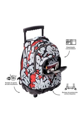 Morral Ruedas Niño Porta PC 15.4" Bomper Renglon Rojo