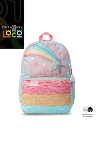 Morral Para Niña Rainbow Star Grande Rosado Totto