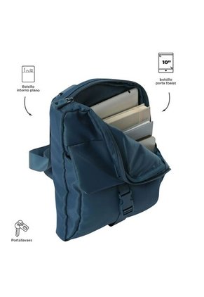 Bolso Para Hombre Ttb Mediano Porta Tablet 10" Azul