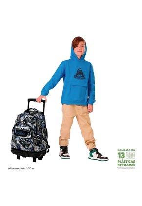 Morral Ruedas Niño Porta PC 15.4" Bomper Renglon Gris