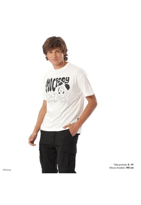 Camiseta Oversize Blanca Mickey Mouse In Real Life Feel