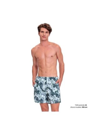 Pantaloneta Estampada Para Hombre Lown Verde