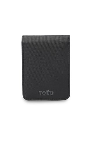 Billetera Hombre Wood Pequeña Con RFID Blocker Negra Totto