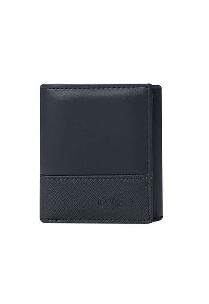 Billetera Para Hombre Saffiano Aqi Negra Con RFID Blocker