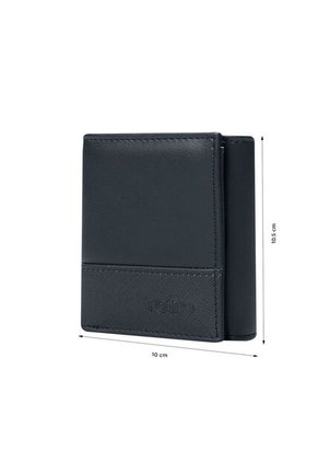 Billetera Para Hombre Saffiano Aqi Negra Con RFID Blocker