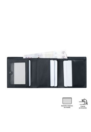 Billetera Para Hombre Saffiano Aqi Negra Con RFID Blocker